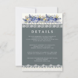 Cartão De Detalhes De Casamento Floral De Locais E