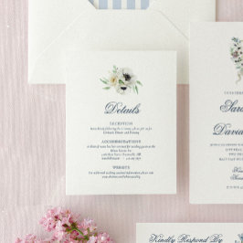 Cartão de Detalhes de Casamento Floral Monograma c