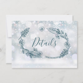 Cartão de Detalhes de Casamento Floral Rústico de