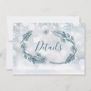 Cartão de Detalhes de Casamento Floral Rústico de
