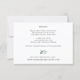 Cartão de Detalhes de Casamento Hydrangea e Eucaly