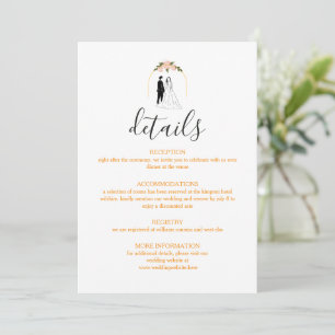 Cartão de Detalhes de Casamento Minimalista Elegan