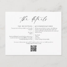 Cartão de Detalhes de Casamento Minimalista Elegan