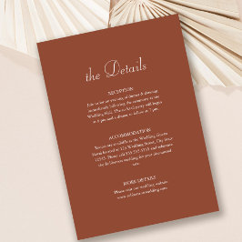 Cartão de Detalhes de Casamento Minimalista Modern