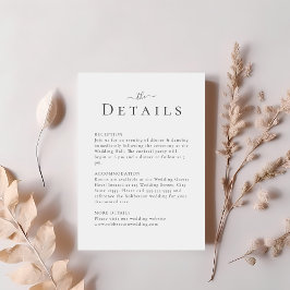 Cartão de Detalhes de Casamento Minimalista Modern