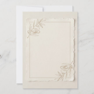 Cartão de Detalhes de Casamento Minimalista Oliva 