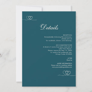 Cartão de Detalhes de Casamento Moderno em Azul Pr