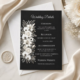 Cartão de Detalhes de Casamento Monocromático de L
