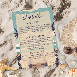 Cartão de Detalhes de Casamento na Praia Tropical