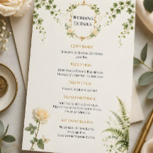 Cartão de Detalhes de Casamento no Jardim Secreto