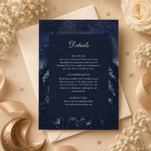 Cartão de Detalhes de Casamento Noite Estelar Cele