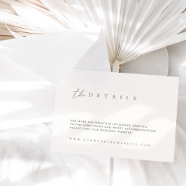 Cartão de Detalhes de Casamento Preto e Branco Mod