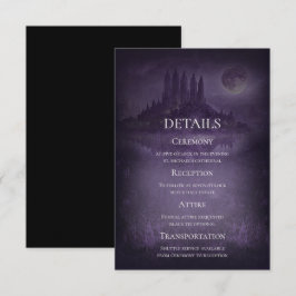 Cartão de Detalhes de Casamento Purple Silver Goth