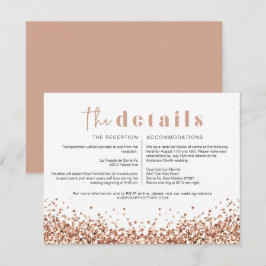 Cartão de Detalhes de Casamento REGINA Rose Gold D