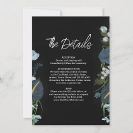 Cartão de Detalhes de Casamento Romântico Elegante
