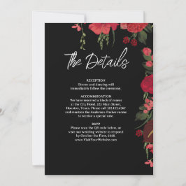 Cartão de Detalhes de Casamento Romântico Elegante