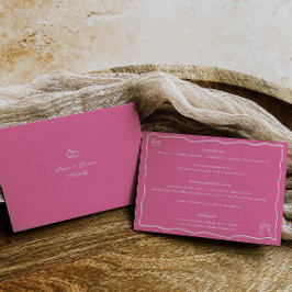 Cartão de Detalhes de Casamento Rosa-Rosa-rabo-cól