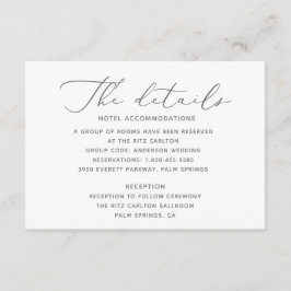 Cartão de Detalhes de Casamento Sofisticado e Eleg