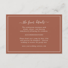 Cartão de Detalhes de Casamento Terracotta