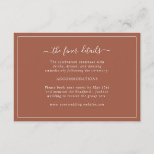 Cartão de Detalhes de Casamento Terracotta
