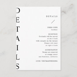 cartão de detalhes de casamento ultra moderno