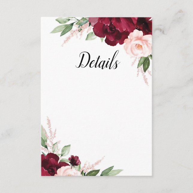 Cartão de Detalhes de Flores Queridas (Frente)