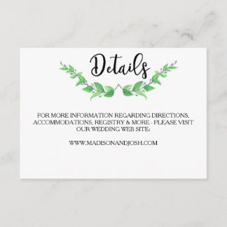 Cartão de Detalhes de Folhas Verde