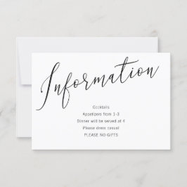 Cartão de detalhes de informações de casamento Tie
