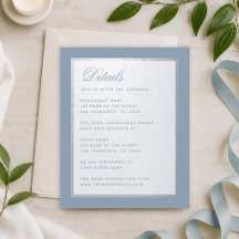Cartão de Detalhes de Noiva Dusty Blue com Prata F