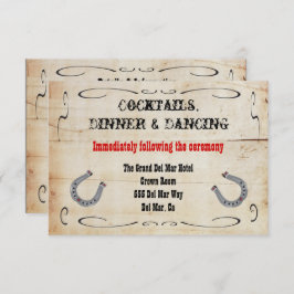 Cartão de Detalhes de Recepção de Cowboy Ocidental