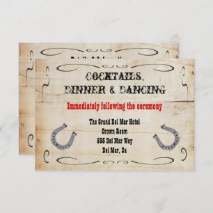 Cartão de Detalhes de Recepção de Cowboy Ocidental