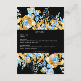 cartão de detalhes de recepção de turquesa dourada