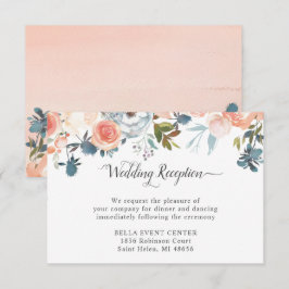 Cartão de Detalhes de Recepção Floral de Pêssego
