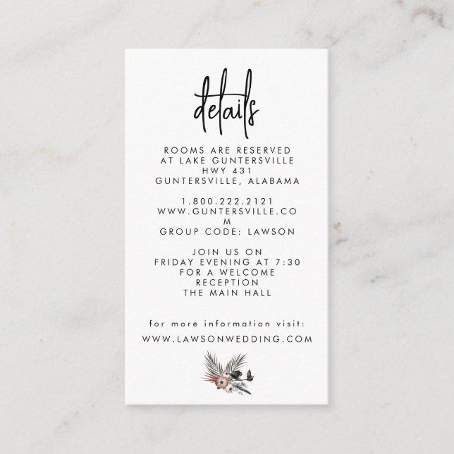 Cartão de Detalhes do Boho Gothic (Frente)