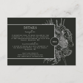 Cartão de Detalhes do Boquete Floral Moderno e Ele