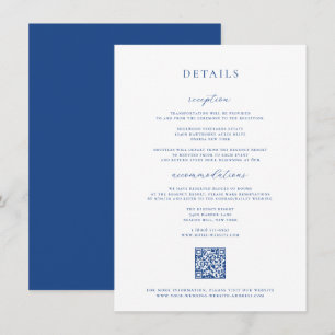 Cartão de Detalhes do Casamento Azul Francês