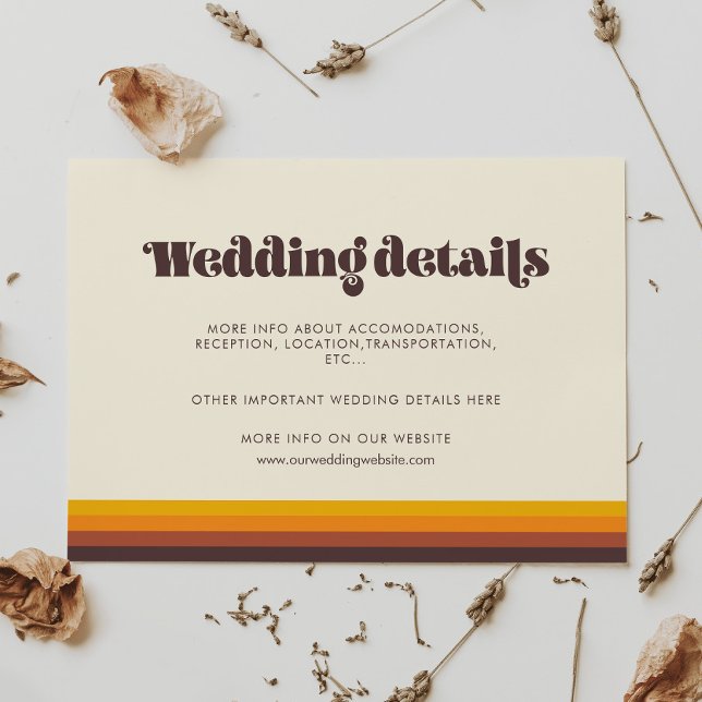 Cartão de detalhes do casamento com cores de vinta (Criador carregado)