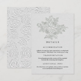 Cartão de Detalhes do Casamento com Rosa Verde Sag