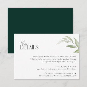 Cartão de Detalhes do Casamento da Floresta Selvag