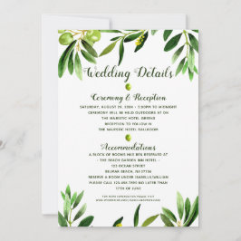 Cartão de Detalhes do Casamento de Boho de Verão,