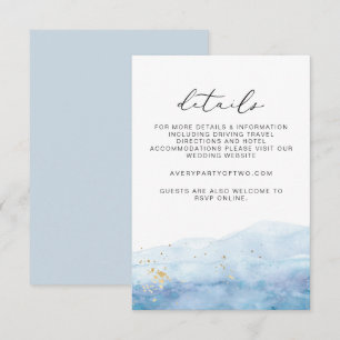Cartão de Detalhes do Casamento de Cor Azul BLAKEL