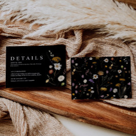 Cartão de Detalhes do Casamento de Flor Selvagem B