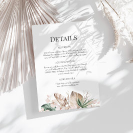 Cartão de Detalhes do Casamento de Orquídea Tropic