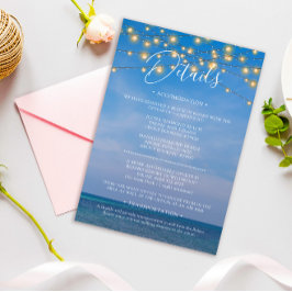 Cartão de Detalhes do Casamento de Praia das Luzes