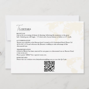 Cartão de Detalhes do casamento do Tema do Viagem