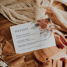 Cartão de Detalhes do Casamento Floral Boho | Conv