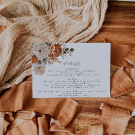 Cartão de Detalhes do Casamento Floral Boho Terrac
