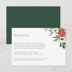 Cartão de Detalhes do Casamento Floral Botânico de