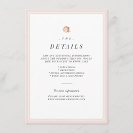 cartão de detalhes do casamento floral minimalista