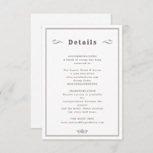 Cartão de detalhes do casamento longhorn ocidental